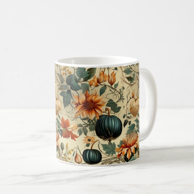 Floral Thanksgiving Vintage Pattern (6) Coffee Mug (Front Right)