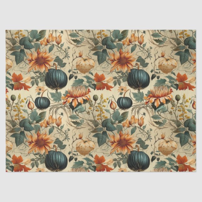 Floral Thanksgiving Vintage Pattern (6) Tissue Paper (Front)