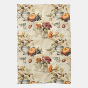Floral Thanksgiving Vintage Pattern (7) Kitchen Towel