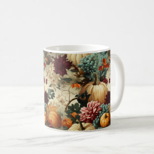 Floral Thanksgiving Vintage Pattern (8) Coffee Mug