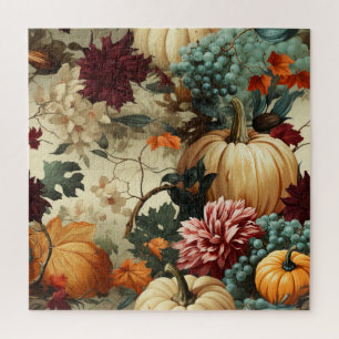 Floral Thanksgiving Vintage Pattern (8) Jigsaw Puzzle