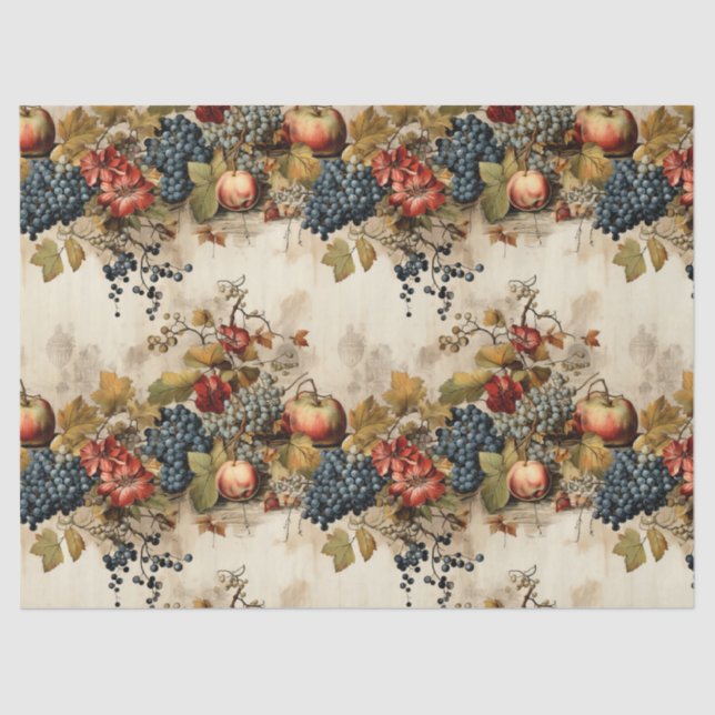 Floral Thanksgiving Vintage Pattern (9) Tissue Paper (Front)