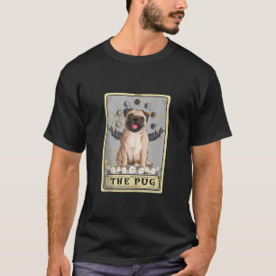 Floral The Pug Tarot Card Pug Mom Halloween Pug Lo T-Shirt