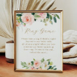 Floral The Ring Game Bridal Shower Game Sign<br><div class="desc">Blush Floral Bridal Shower Games | Floral The Ring Game Bridal Shower Game Sign</div>