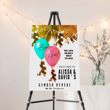 Floral Thème Genre Révéler Affiche de bienvenue de