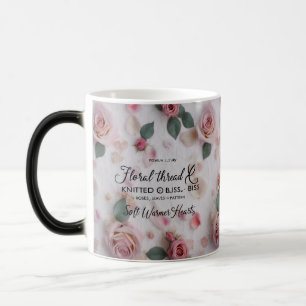 Floral Thread Color Morphing Mug   Soft Pink Rose 