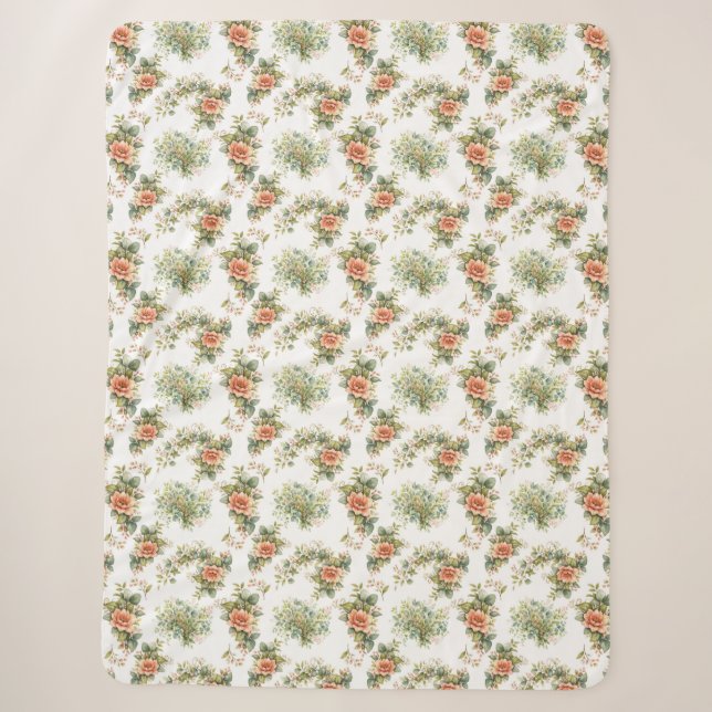 Floral Throw Blanket – Soft Autumn Flower (Front)