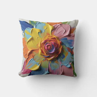 Floral throw pillow