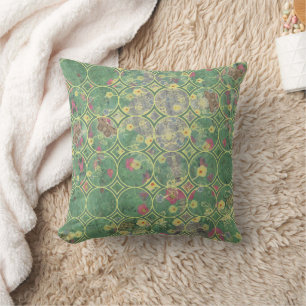 Floral Tile Throw Pillow