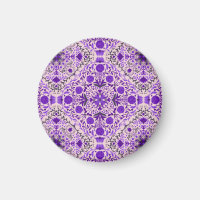 Floral tiles in violet and cotton candy pink