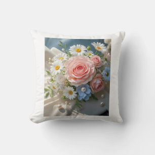 Floral Timeless elegance meets whispered romance Throw Pillow