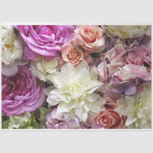 Floral tissue paper with dahlia and roses