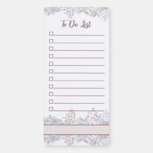 Floral To Do List Magnetic Notepad