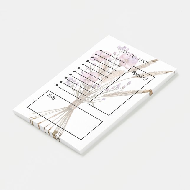 Floral To-Do List Post-it Notes (Angled)
