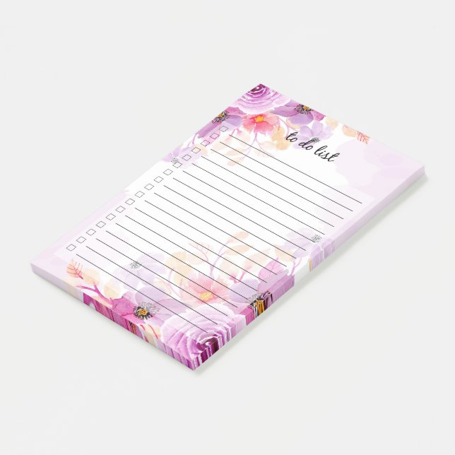 Floral To Do List Post-it Notes (Angled)