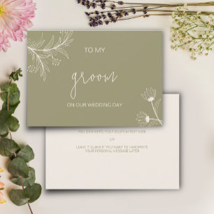  Floral To my Groom on Our Wedding Day card
