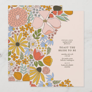 Floral Toast the Bride Cocktail Hour Shower Invitation