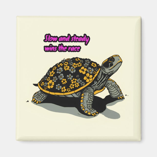 Floral Tortoise Magnet (Front)