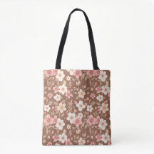Floral Tote Bag - Over The Shoulder