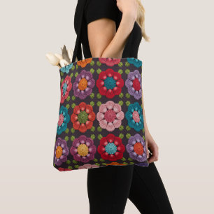 Floral Tote Bag with 20 Daisy Design – Reusable