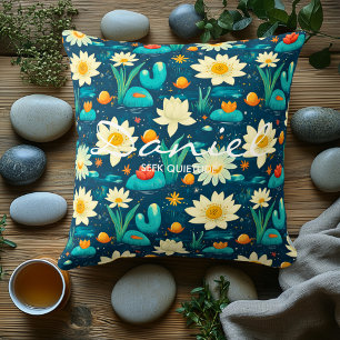 Floral Tranquillity Pillow – Customizable Name