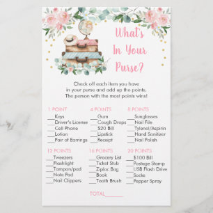 Floral Travel Bridal What's In Your Purse Game