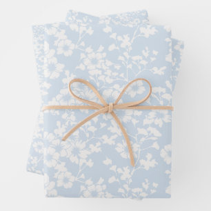 Floral Trellis - Powder Blue Wrapping Paper Sheet