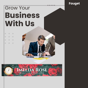 Floral Trend Red Roses Executive Manager Nameplate