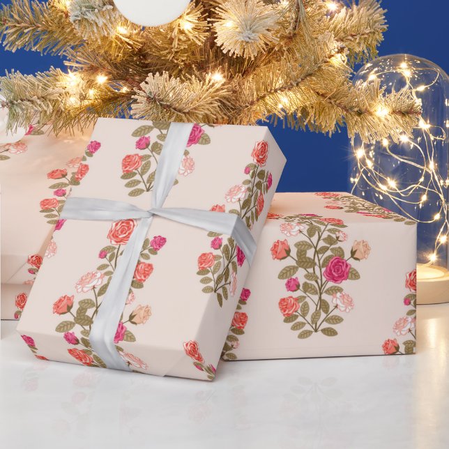 Floral Trendy Elegant Modern Wrapping Paper (Holidays)