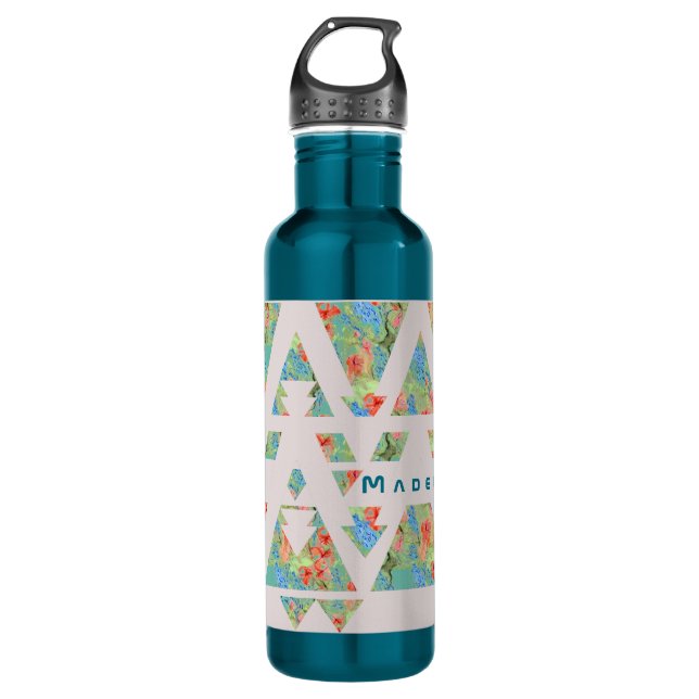 Floral Triangles and Arrows with your Name 710 Ml Water Bottle (Front)