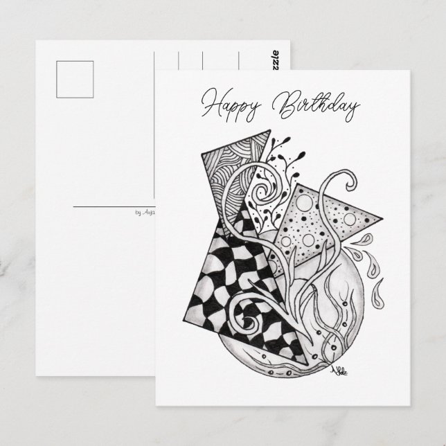 Floral Triangles, Zen Artwork - Postcard (Front/Back)
