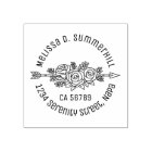 Floral Tribal Arrow, Rose Flowers Round Address