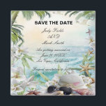 Floral Tropical Beach Wedding Save The Date Magnet<br><div class="desc">This beautiful save the date magnet is a stylish,  long lasting way to announce your big day. Personalize the magnet by changing the text in the fields provided. You can change font style,  size,  and colour.</div>