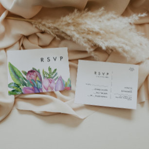 Floral tropical coloré   Carte postale Mariage RSV