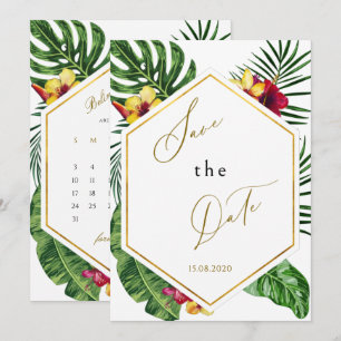 Floral Tropical Enregistrer La Carte Date