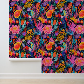 Floral Tropical Flower Jungle Wallpaper