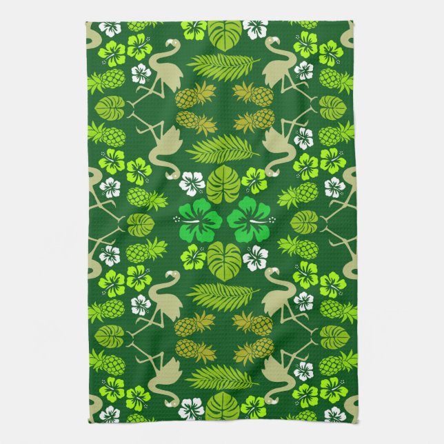 Floral Tropical Fruit Patterned Kitchen Towel (Vertical)