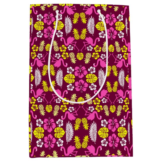 Floral Tropical Fruit Patterned Medium Gift Bag (Front)