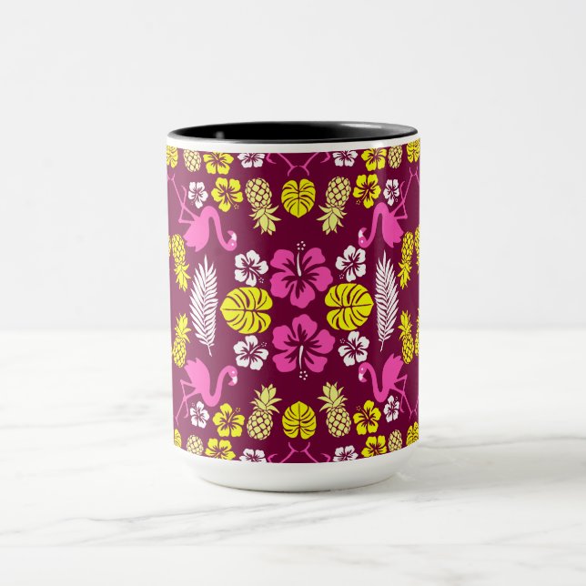 Floral Tropical Fruit Patterned Mug (Center)
