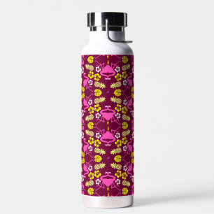 Floral Tropical Fruit Patterned Water Bottle