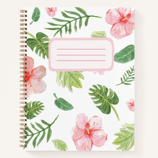Floral Tropical Hibiscus Notebook (Front)