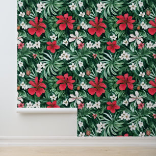 Floral tropical jungle flowers Hawaiian island Wallpaper