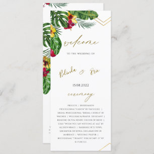 Floral Tropical Mariage Flat Programme