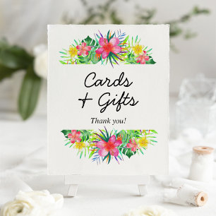 Floral Tropical Paradise Flamingo Cards and Gifts Poster