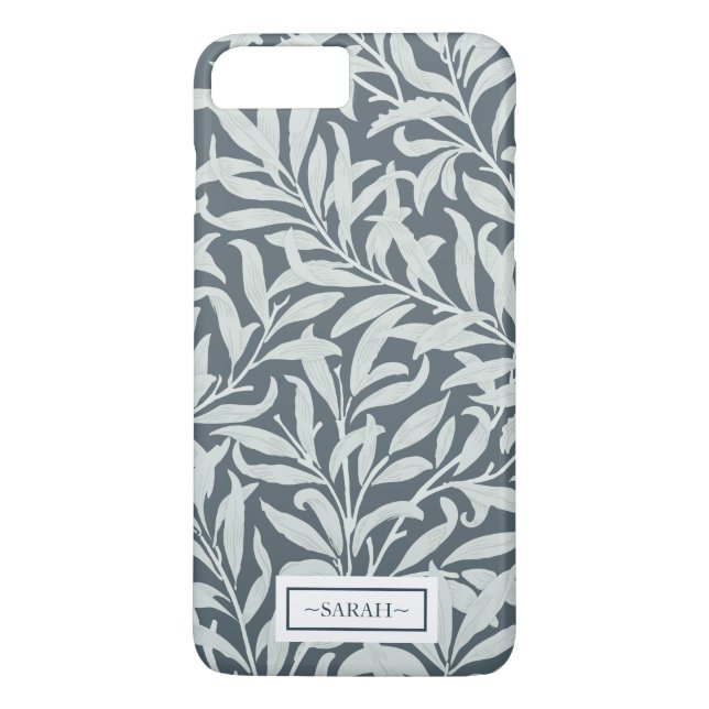 Floral tropical pattern shades of Blue design Case-Mate iPhone Case (Back)