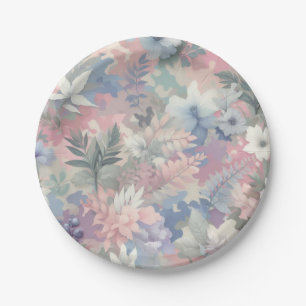 Floral/Tropical spring/easter pastel Paper Plate