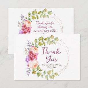 Floral Tropical Wedding Thank You Card