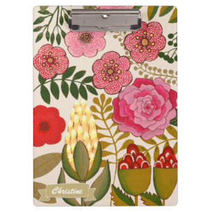 Floral Tropics Art Painting Personalized Clipboard