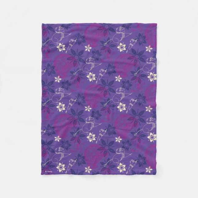 Floral Tuk Tuk & Ongi Pattern Fleece Blanket (Front)