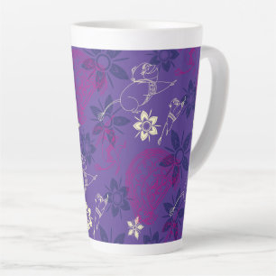 Floral Tuk Tuk & Ongi Pattern Latte Mug
